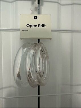 Open Edit Clear Acrylic Bracelets Set of 3 Transparent